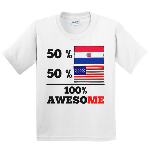 50% Paraguayan 50% American 100% Awesome Kids Youth T-Shirt