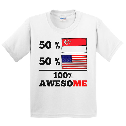 50% Singaporean 50% American 100% Awesome Kids Youth T-Shirt