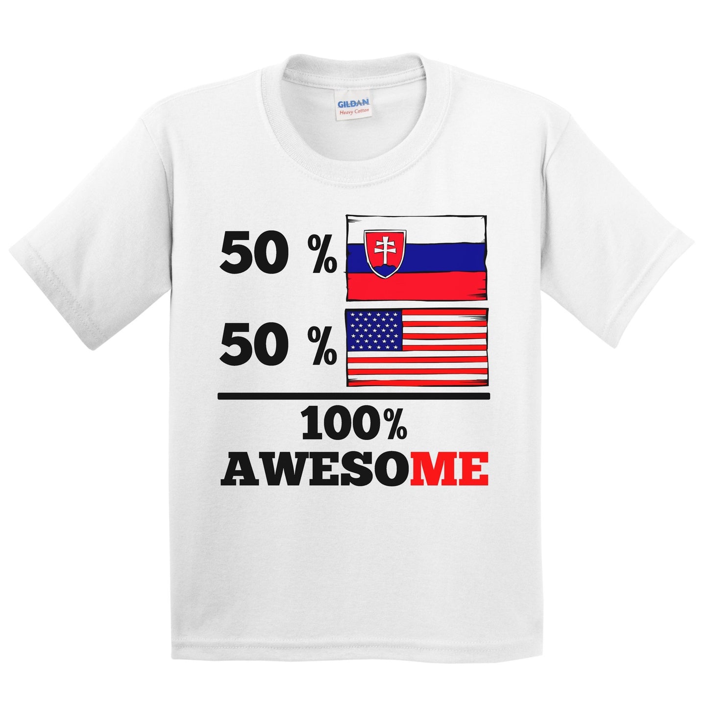 50% Slovakian 50% American 100% Awesome Kids Youth T-Shirt