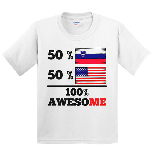 50% Slovenian 50% American 100% Awesome Kids Youth T-Shirt