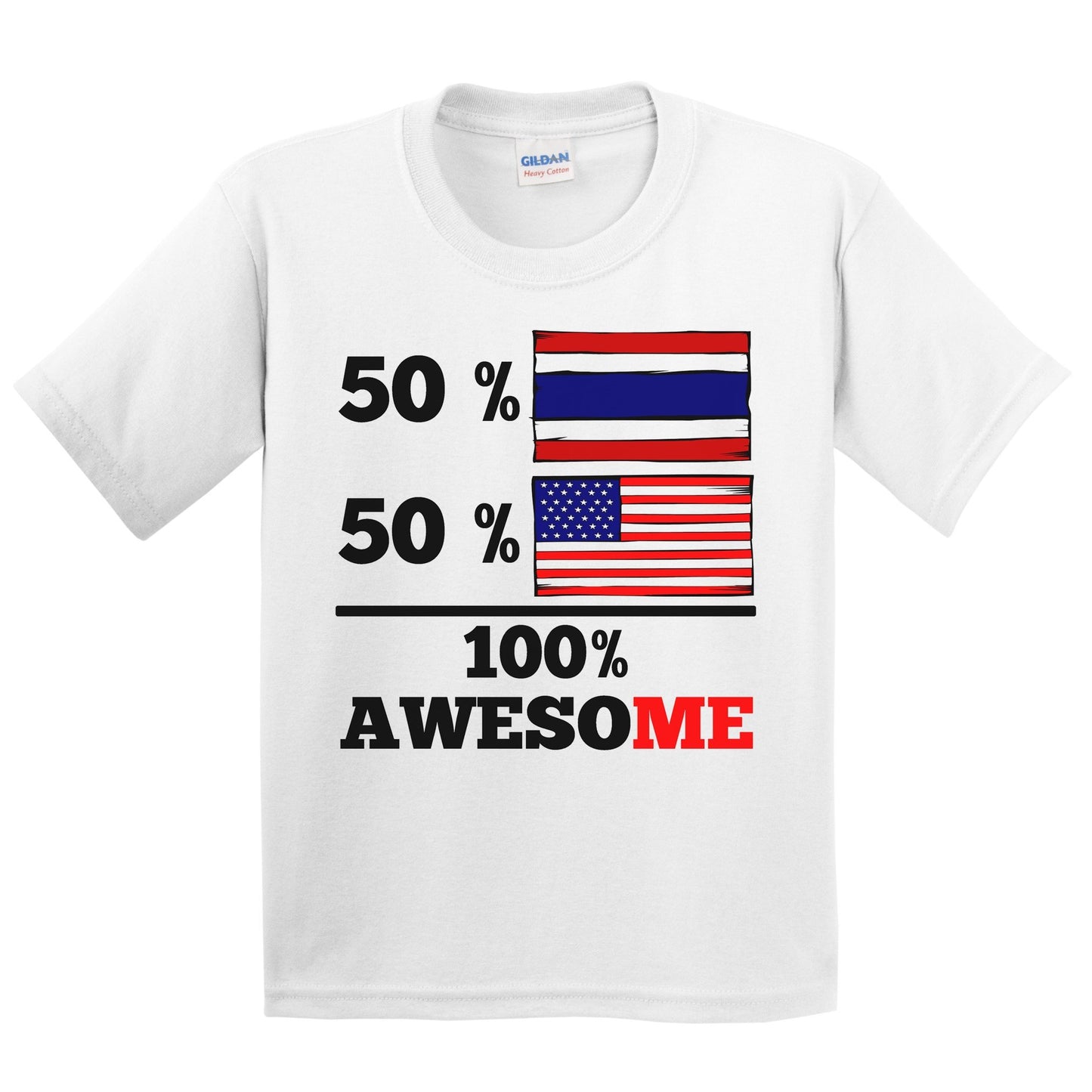 50% Thai 50% American 100% Awesome Kids Youth T-Shirt