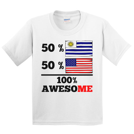50% Uruguayan 50% American 100% Awesome Kids Youth T-Shirt