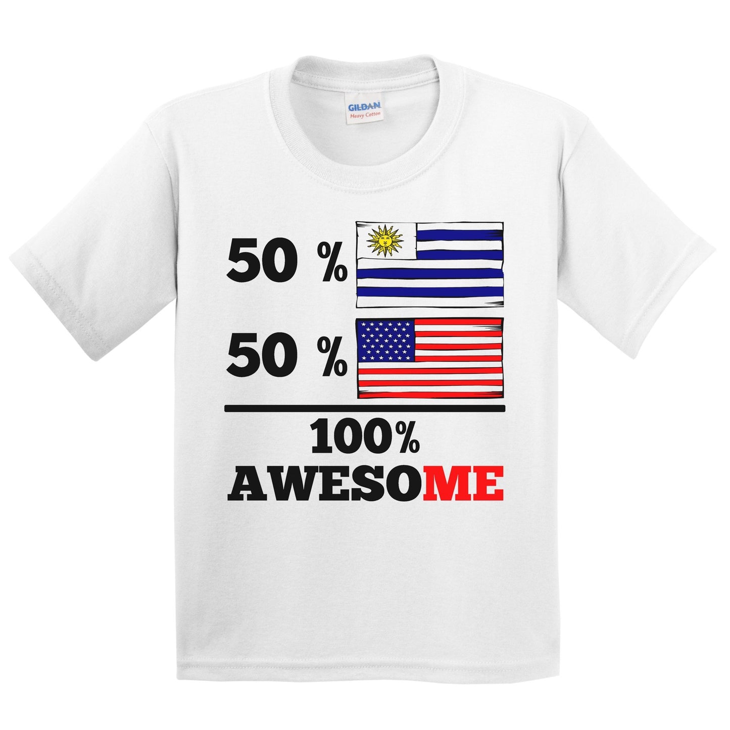 50% Uruguayan 50% American 100% Awesome Kids Youth T-Shirt