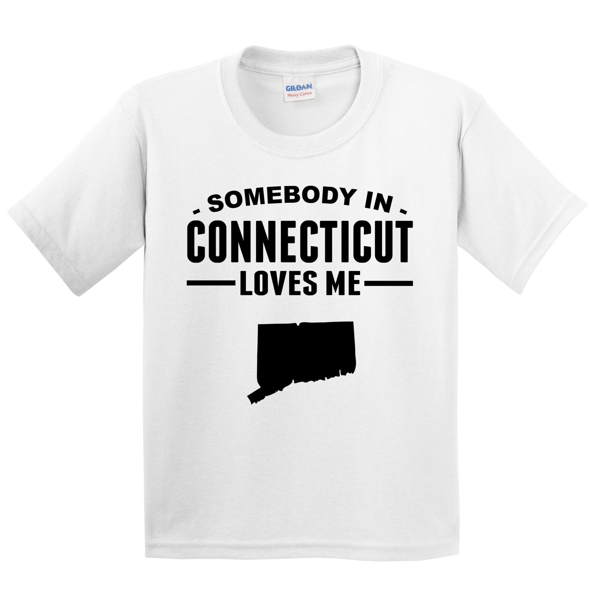 Somebody In Connecticut Loves Me Kids T-Shirt - Connecticut Youth Shirt