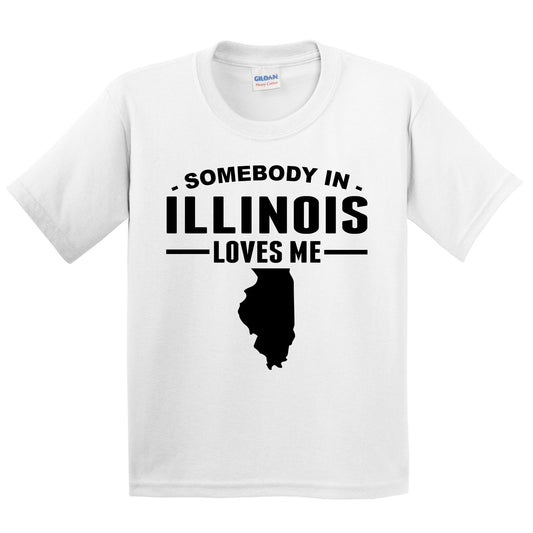 Somebody In Illinois Loves Me Kids T-Shirt - Illinois Youth Shirt