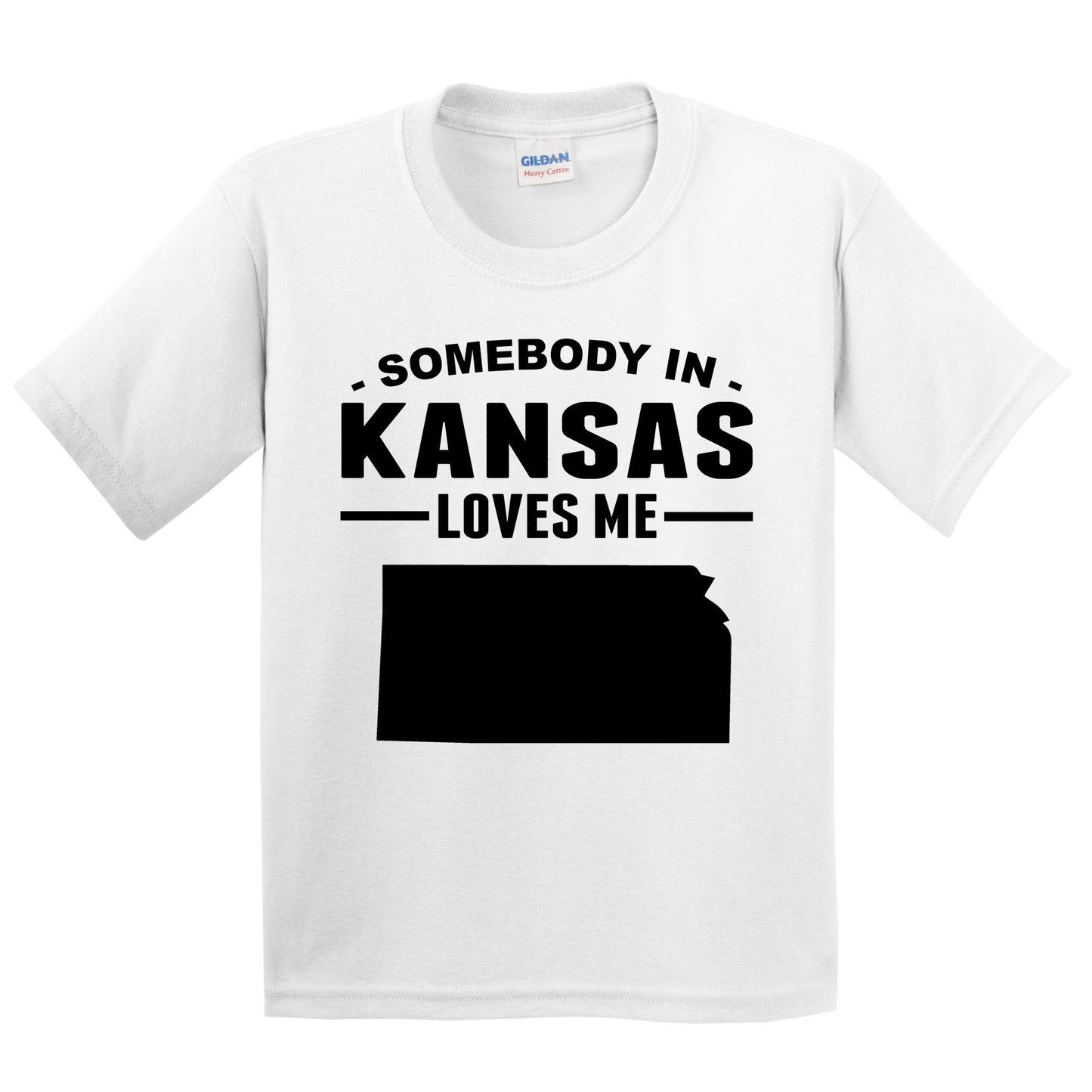 Somebody In Kansas Loves Me Kids T-Shirt - Kansas Youth Shirt