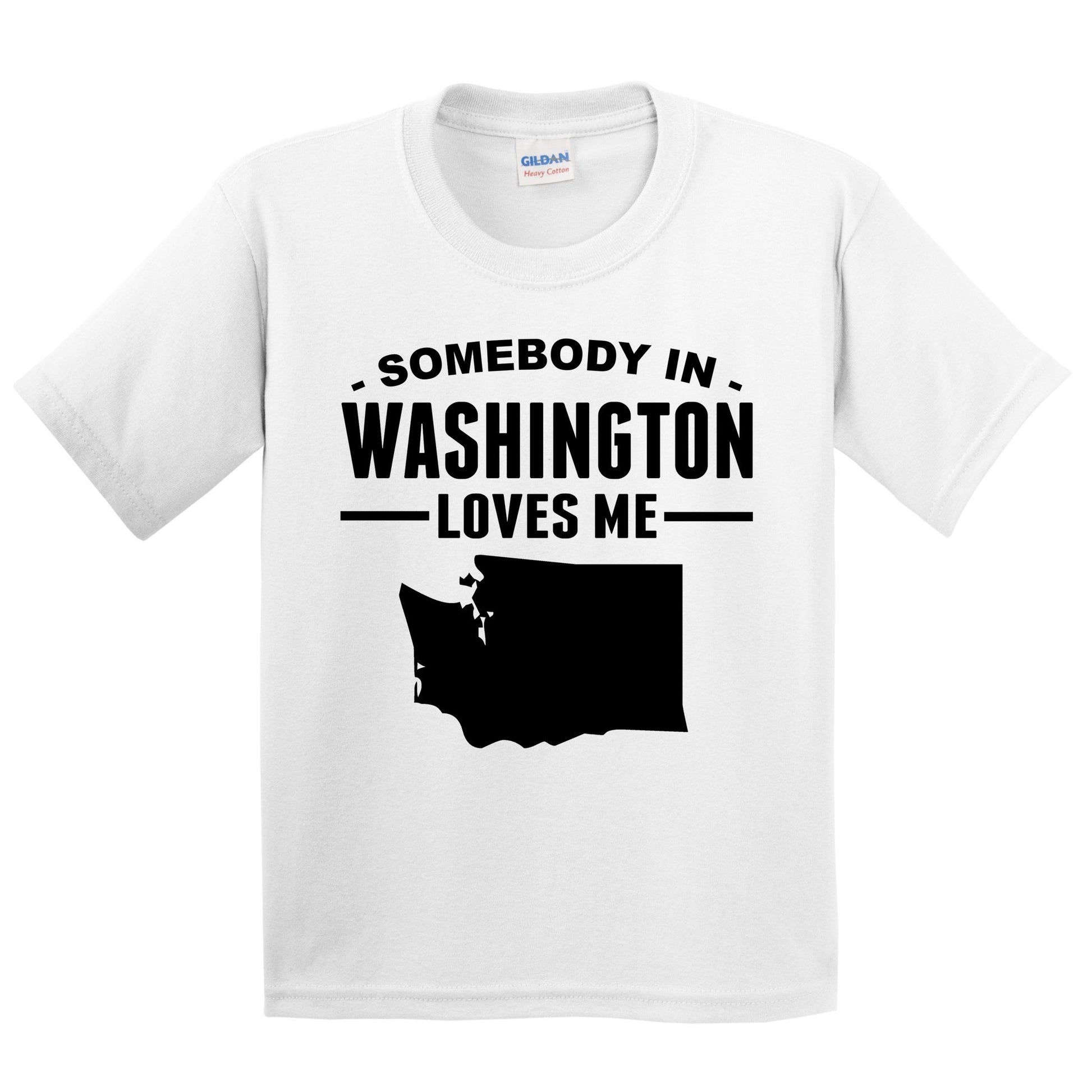 Somebody In Washington Loves Me Kids T-Shirt - Washington Youth Shirt