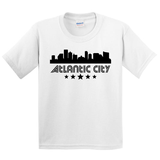 Atlantic City New Jersey Skyline Retro Style Kids T-Shirt
