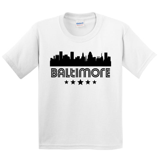 Baltimore Maryland Skyline Retro Style Kids T-Shirt