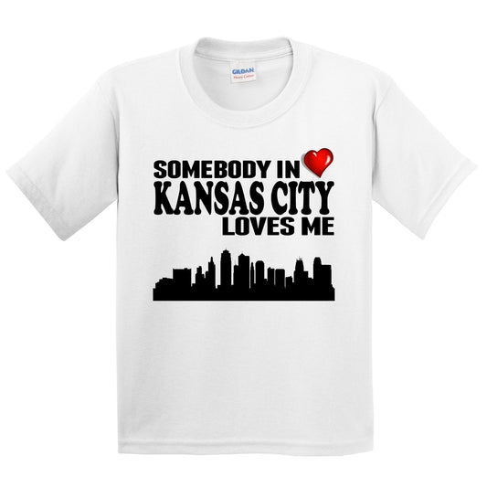 Somebody In Kansas City Loves Me Kids Youth T-Shirt