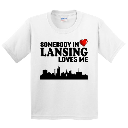 Somebody In Lansing Loves Me Kids Youth T-Shirt