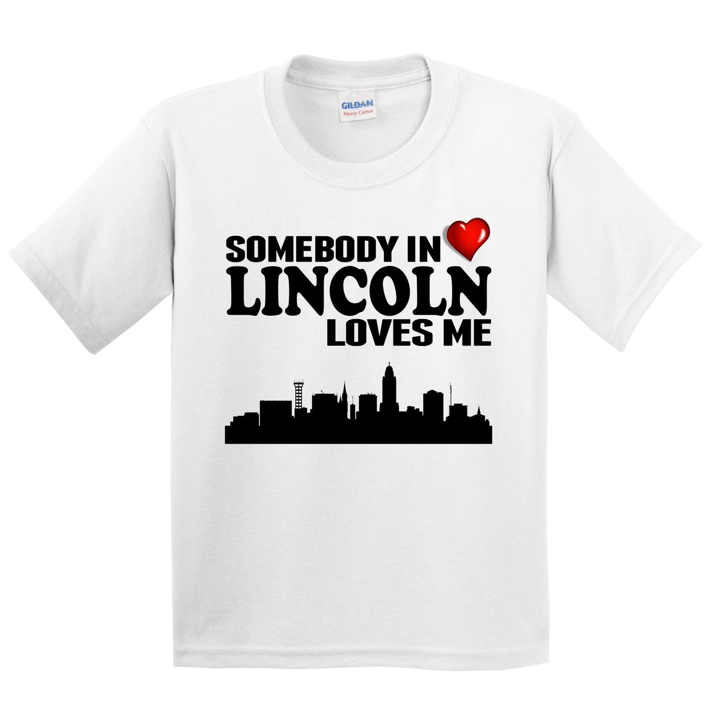 Somebody In Lincoln Loves Me Kids Youth T-Shirt