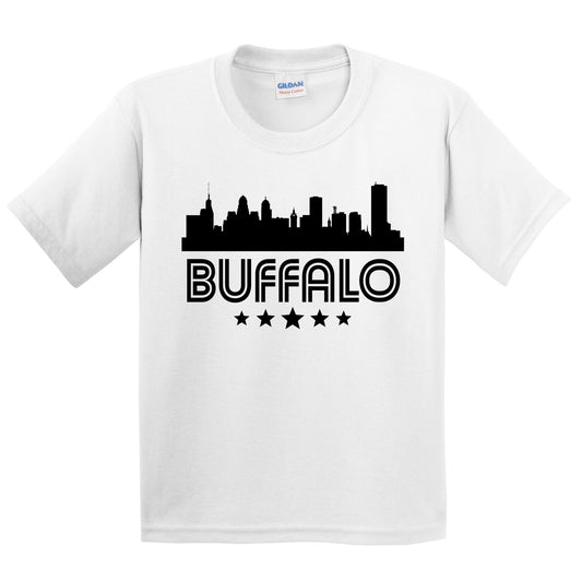 Buffalo New York Skyline Retro Style Kids T-Shirt