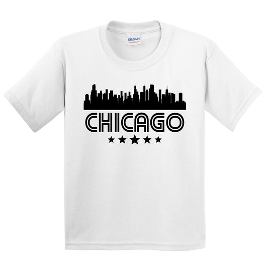Chicago Illinois Skyline Retro Style Kids T-Shirt