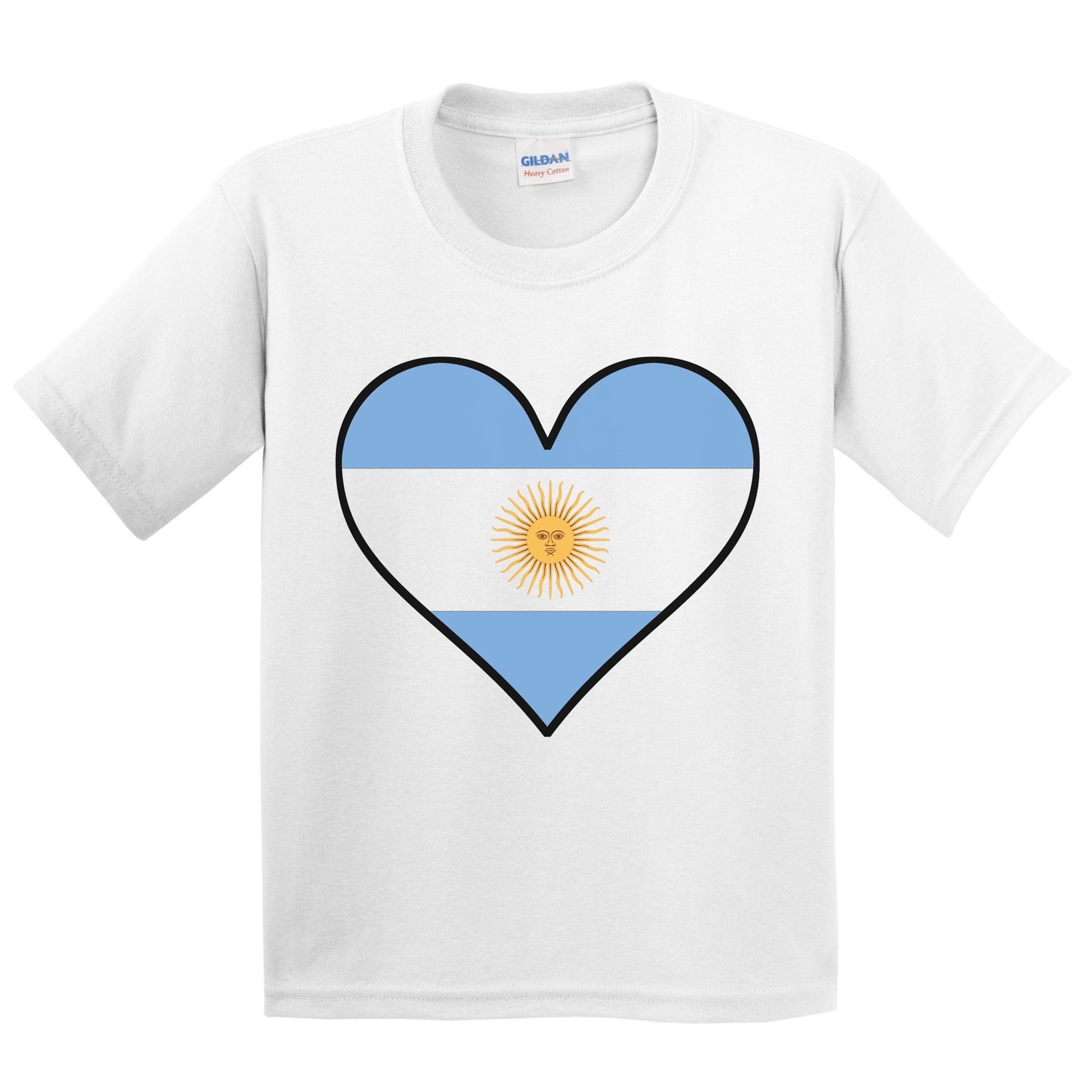 Argentinian Flag T-Shirt - Cute Argentinian Flag Heart - Argentina Kids Youth Shirt