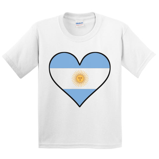 Argentinian Flag T-Shirt - Cute Argentinian Flag Heart - Argentina Kids Youth Shirt