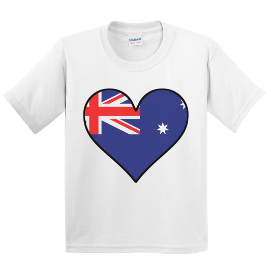 Australian Flag T-Shirt - Cute Australian Flag Heart - Australia Kids Youth Shirt