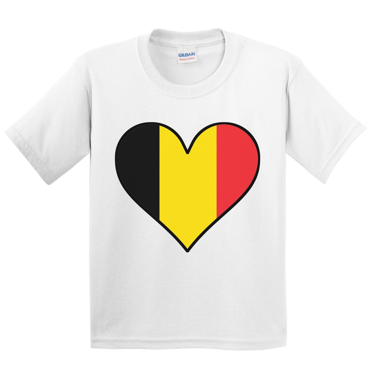 Belgian Flag T-Shirt - Cute Belgian Flag Heart - Belgium Kids Youth Shirt