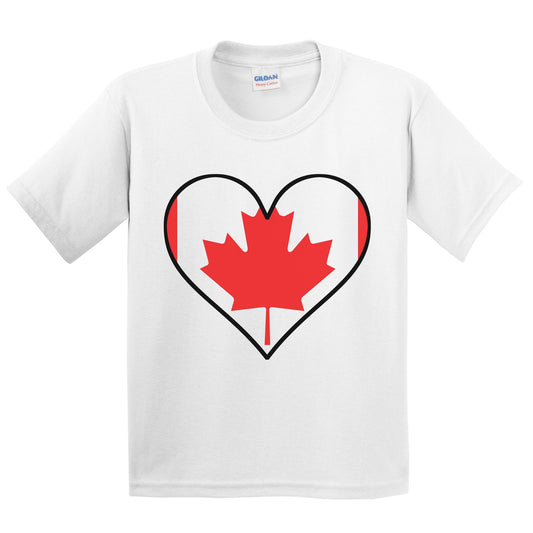 Canadian Flag T-Shirt - Cute Canadian Flag Heart - Canada Kids Youth Shirt