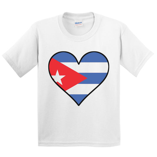 Cuban Flag T-Shirt - Cute Cuban Flag Heart - Cuba Kids Youth Shirt