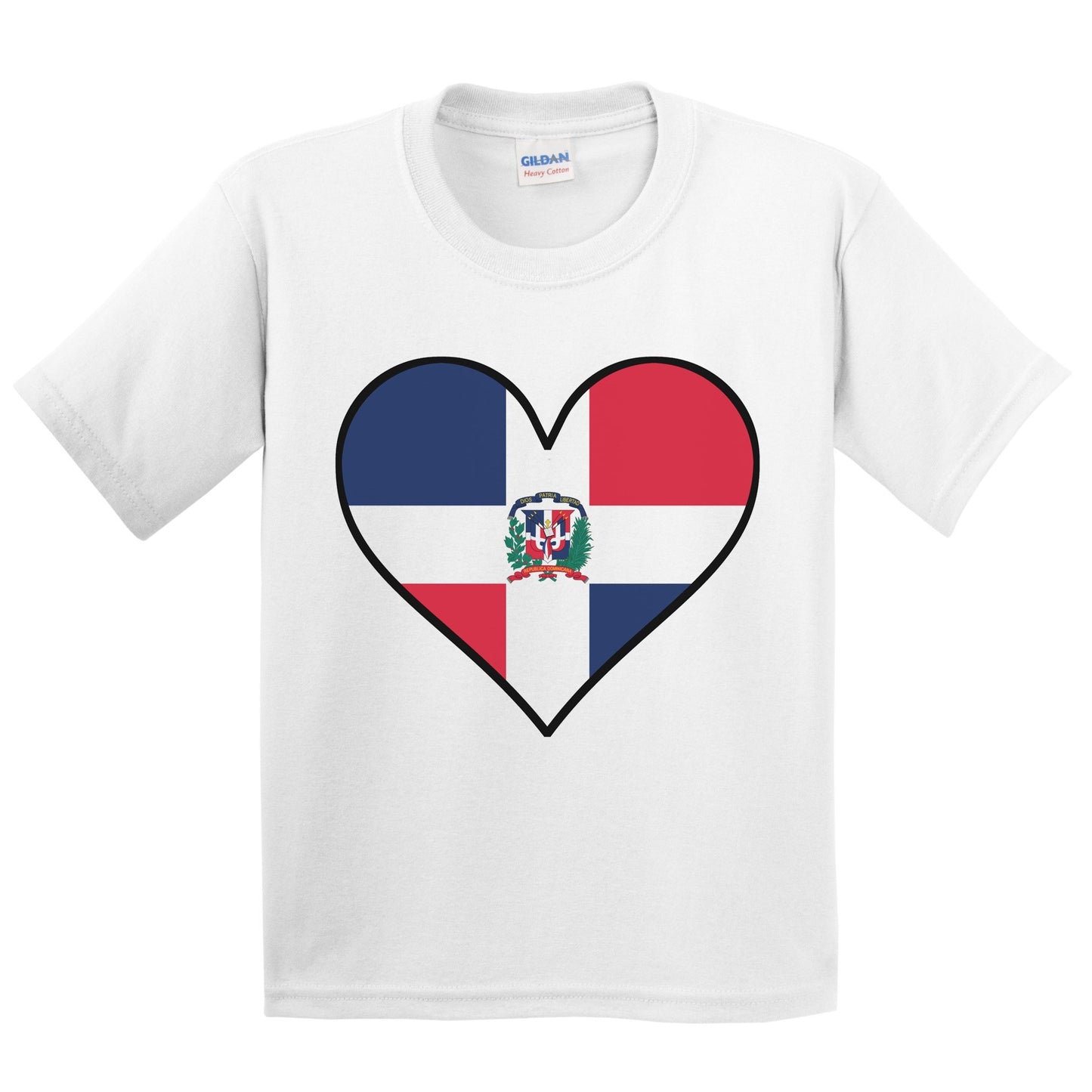 Dominican Flag T-Shirt - Cute Dominican Flag Heart - Dominican Republic Kids Youth Shirt