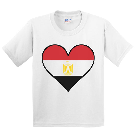 Egyptian Flag T-Shirt - Cute Egyptian Flag Heart - Egypt Kids Youth Shirt