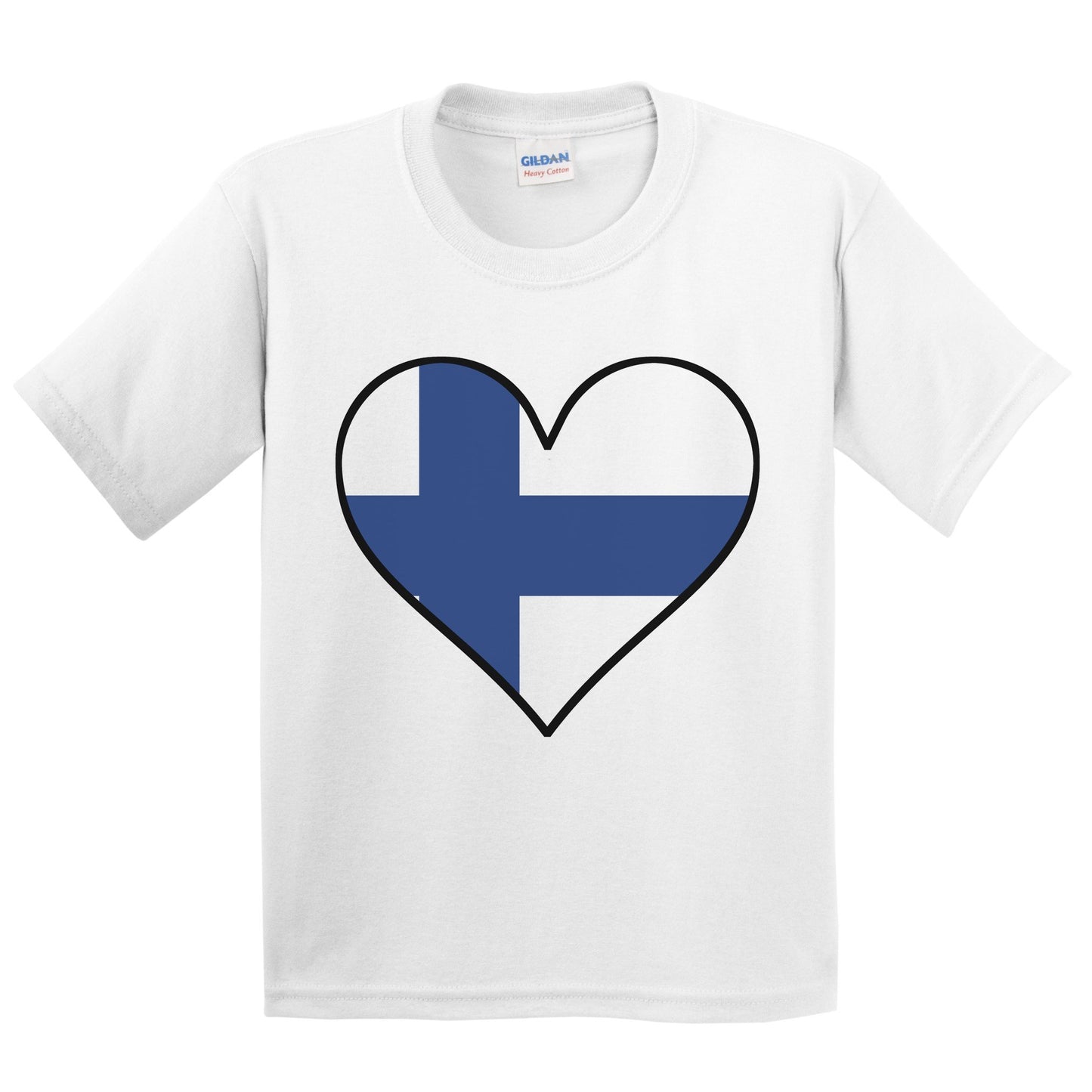 Finnish Flag T-Shirt - Cute Finnish Flag Heart - Finland Kids Youth Shirt