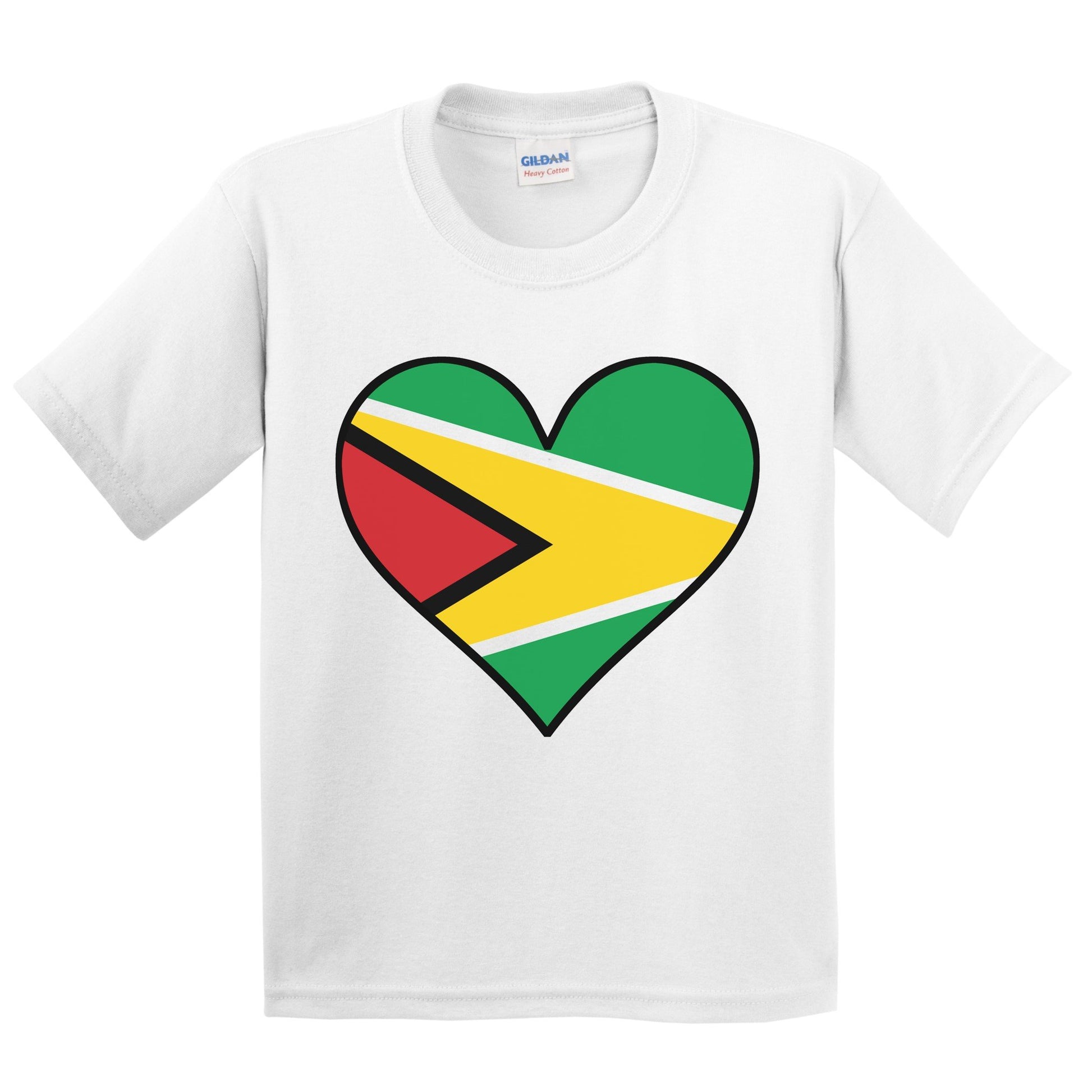 Guyanese Flag T-Shirt - Cute Guyanese Flag Heart - Guyana Kids Youth Shirt