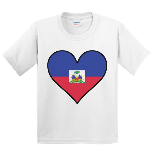 Haitian Flag T-Shirt - Cute Haitian Flag Heart - Haiti Kids Youth Shirt