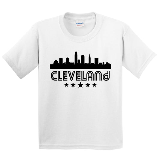 Cleveland Ohio Skyline Retro Style Kids T-Shirt