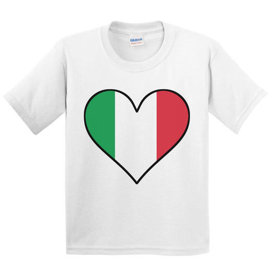 Italian Flag T-Shirt - Cute Italian Flag Heart - Italy Kids Youth Shirt