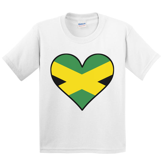 Jamaican Flag T-Shirt - Cute Jamaican Flag Heart - Jamaica Kids Youth Shirt