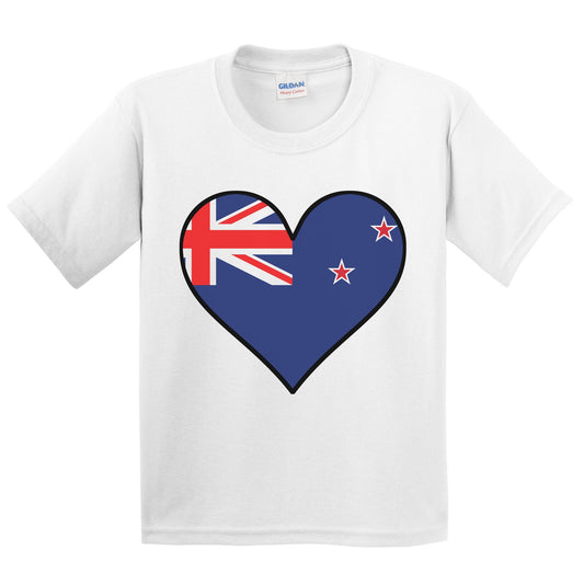 Kiwi Flag T-Shirt - Cute Kiwi Flag Heart - New Zealand Kids Youth Shirt
