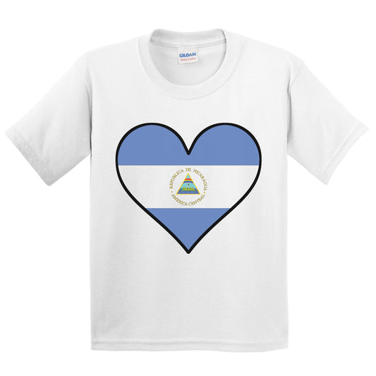 Nicaraguan Flag T-Shirt - Cute Nicaraguan Flag Heart - Nicaragua Kids Youth Shirt