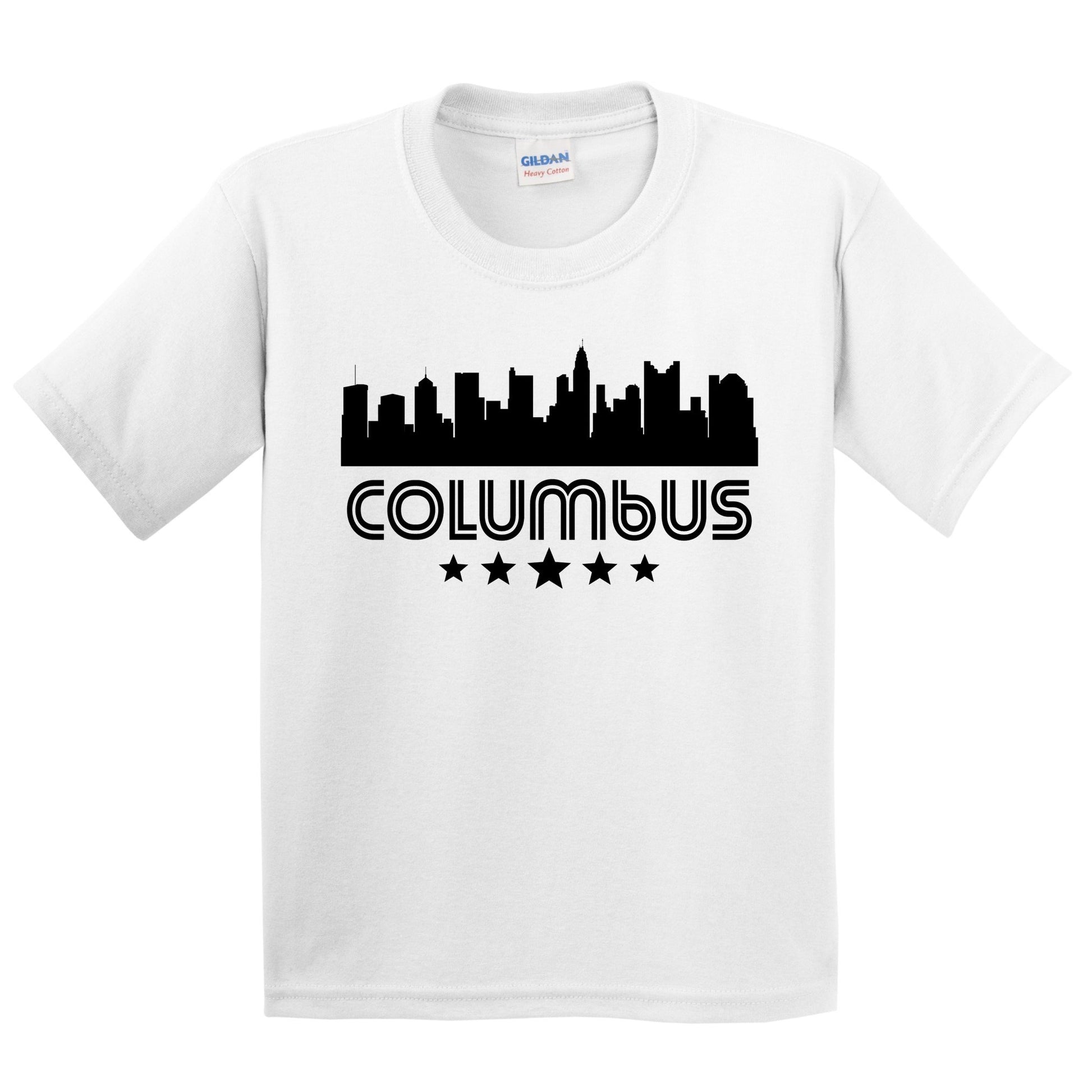 Columbus Ohio Skyline Retro Style Kids T-Shirt