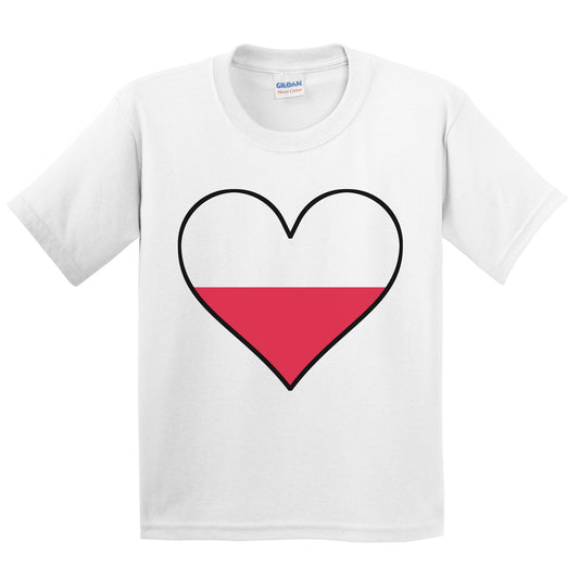 Polish Flag T-Shirt - Cute Polish Flag Heart - Poland Kids Youth Shirt