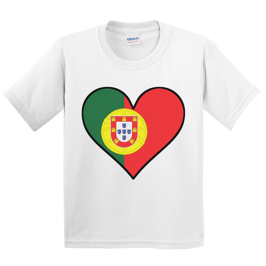 Portuguese Flag T-Shirt - Cute Portuguese Flag Heart - Portugal Kids Youth Shirt