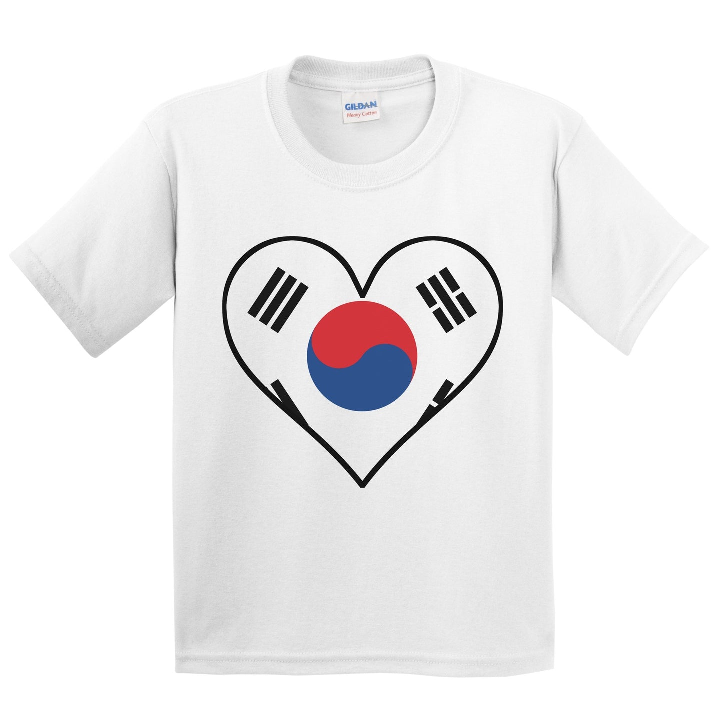 Korean Flag T-Shirt - Cute Korean Flag Heart - South Korea Kids Youth Shirt