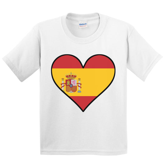 Spanish Flag T-Shirt - Cute Spanish Flag Heart - Spain Kids Youth Shirt