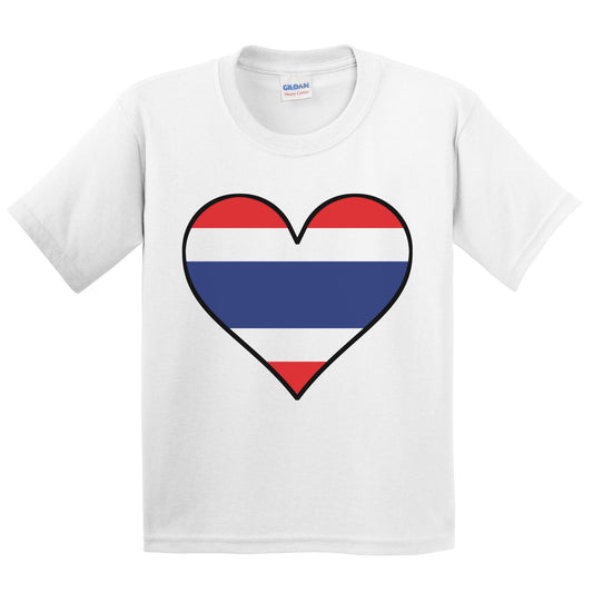 Thai Flag T-Shirt - Cute Thai Flag Heart - Thailand Kids Youth Shirt