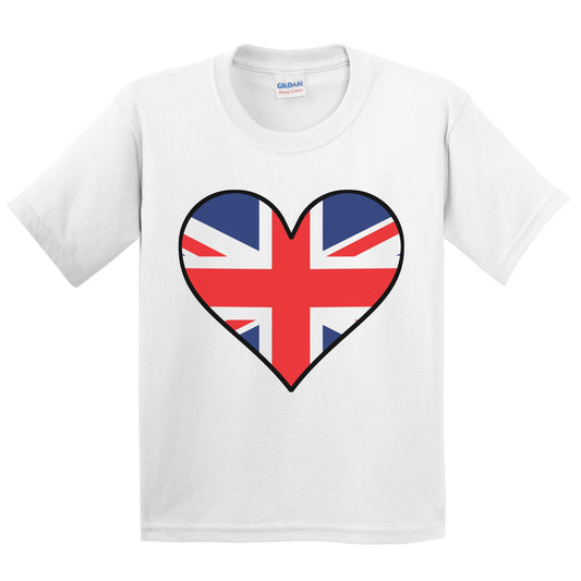 British Flag T-Shirt - Cute British Flag Heart - United Kingdom Kids Youth Shirt