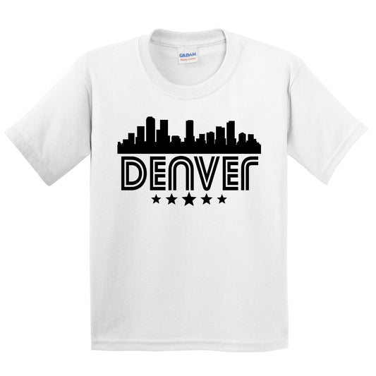 Denver Colorado Skyline Retro Style Kids T-Shirt