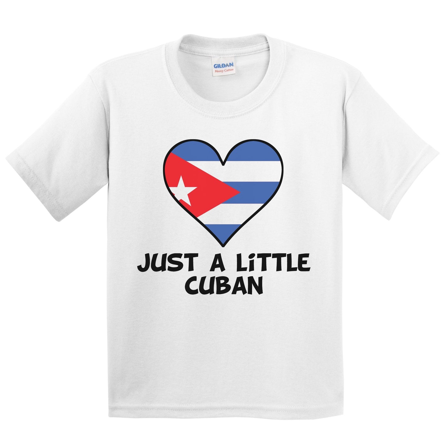 Just A Little Cuban T-Shirt - Funny Cuba Flag Kids Youth Shirt