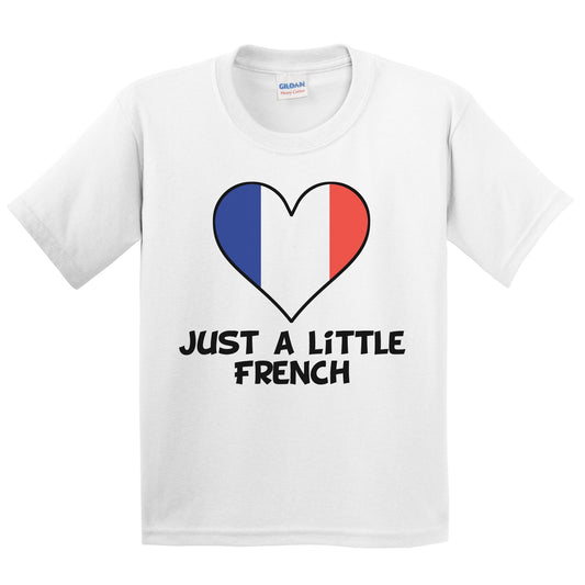 Just A Little French T-Shirt - Funny France Flag Kids Youth Shirt