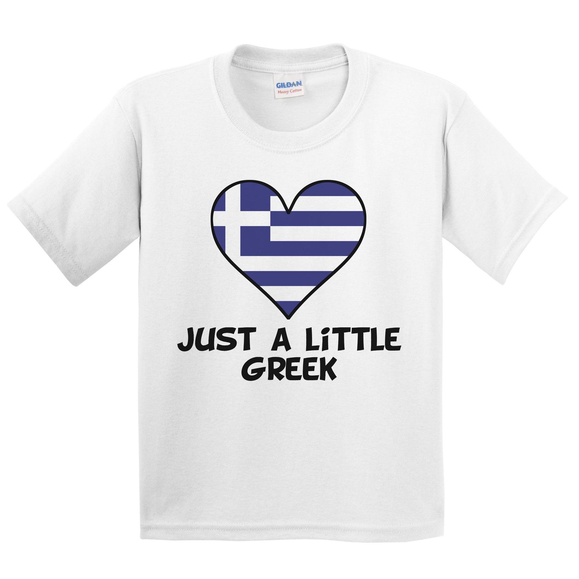 Just A Little Greek T-Shirt - Funny Greece Flag Kids Youth Shirt