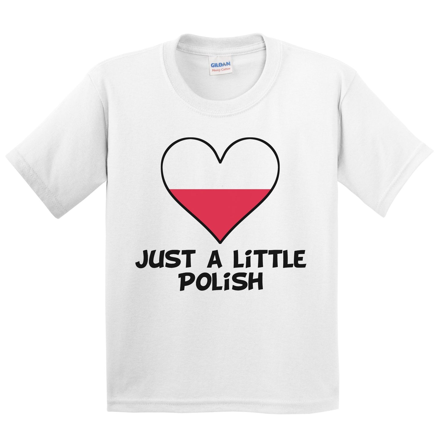 Just A Little Polish T-Shirt - Funny Poland Flag Kids Youth Shirt