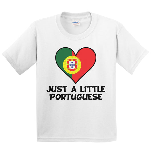 Just A Little Portuguese T-Shirt - Funny Portugal Flag Kids Youth Shirt