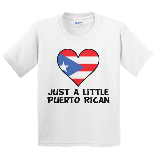 Just A Little Puerto Rican T-Shirt - Funny Puerto Rico Flag Kids Youth Shirt