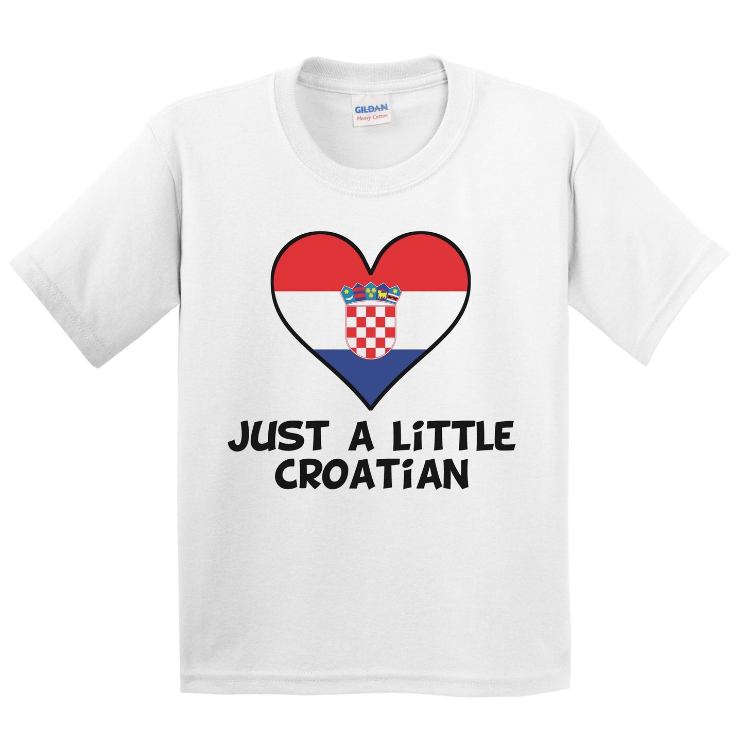 Just A Little Croatian T-Shirt - Funny Croatia Flag Kids Youth Shirt