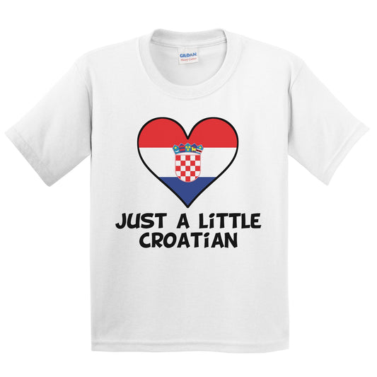 Just A Little Croatian T-Shirt - Funny Croatia Flag Kids Youth Shirt